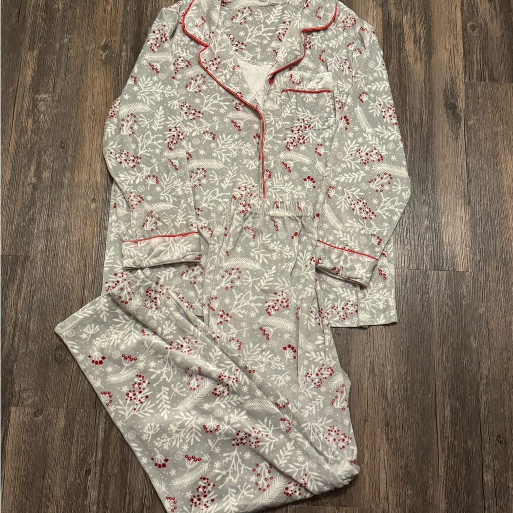 Cozy Gray and Red Pajamas Set